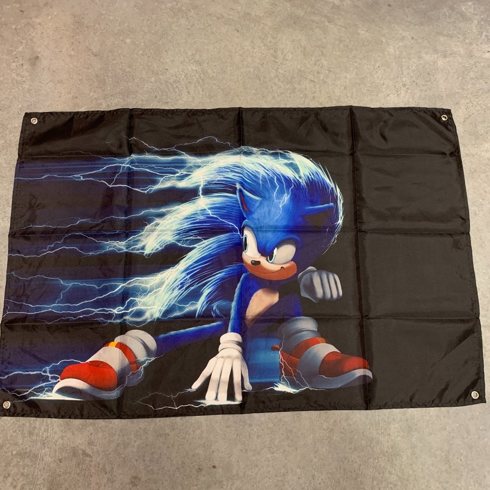 Sonic The Hedgehog Custom Wall Flag Banner Tapestry 2 x 3 Ft